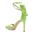 thumbnail image 3 of FSJ Women Sexy Back Bowknot Ankle Buckle Strap Sandals Open Toe One Strap Stiletto Heels Slide Pumps Wedding Summer Dress Shoes Size 8 Green, 3 of 4