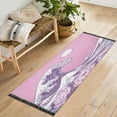 thumbnail image 5 of Wave and Blossom Illustration 72x23.5" Bedroom Runner Rug, Durable and Non-Slip for Hallways and Living Rooms, 5 of 8