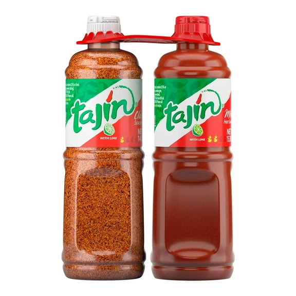 Tajin Clásico Seasoning 14oz and Tajín AD01 Mild Hot Sauce 15.38oz Bundle (Pack of 2)