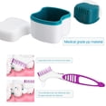 thumbnail image 2 of 2pack Retainer Cleaner Case - Lightweight Denture Bath Case Container for Dentures to Soak Denture Container with Basket and Brush, Easy to Carry, 2 of 5