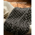 thumbnail image 4 of Ultra Soft Cozy Faux Fur Throw Blanket-Fuzzy Plush Thick Bubble Blanket, Fluffy Blanket for Couch, Sofa, Bedroom, and Living Room, 50x60 Inches, Dark Grey Taupe, 4 of 6