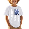 thumbnail image 4 of Ruyang Boys Girls 4th of July Shirt Cotton American Flag Crew Neck Short Sleeve Summer Kids 250 Anniversary USA Shirt, 4 of 8