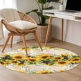 thumbnail image 3 of Area Rug 48in, Farmhouse Sunflower Vintage Star Floor Carpet Living Room Rug, Retro Flower Leaves Non-Slip Welcome Mat Indoor Rugs for Bedroom Dining Room, 3 of 9