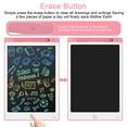 thumbnail image 3 of LCD Writing Tablet, 12 in Colorful Screen Drawing Pad, Handwriting Doodle Board for 3 - 12 Year-Old Boys and Girls - Pink, 3 of 9
