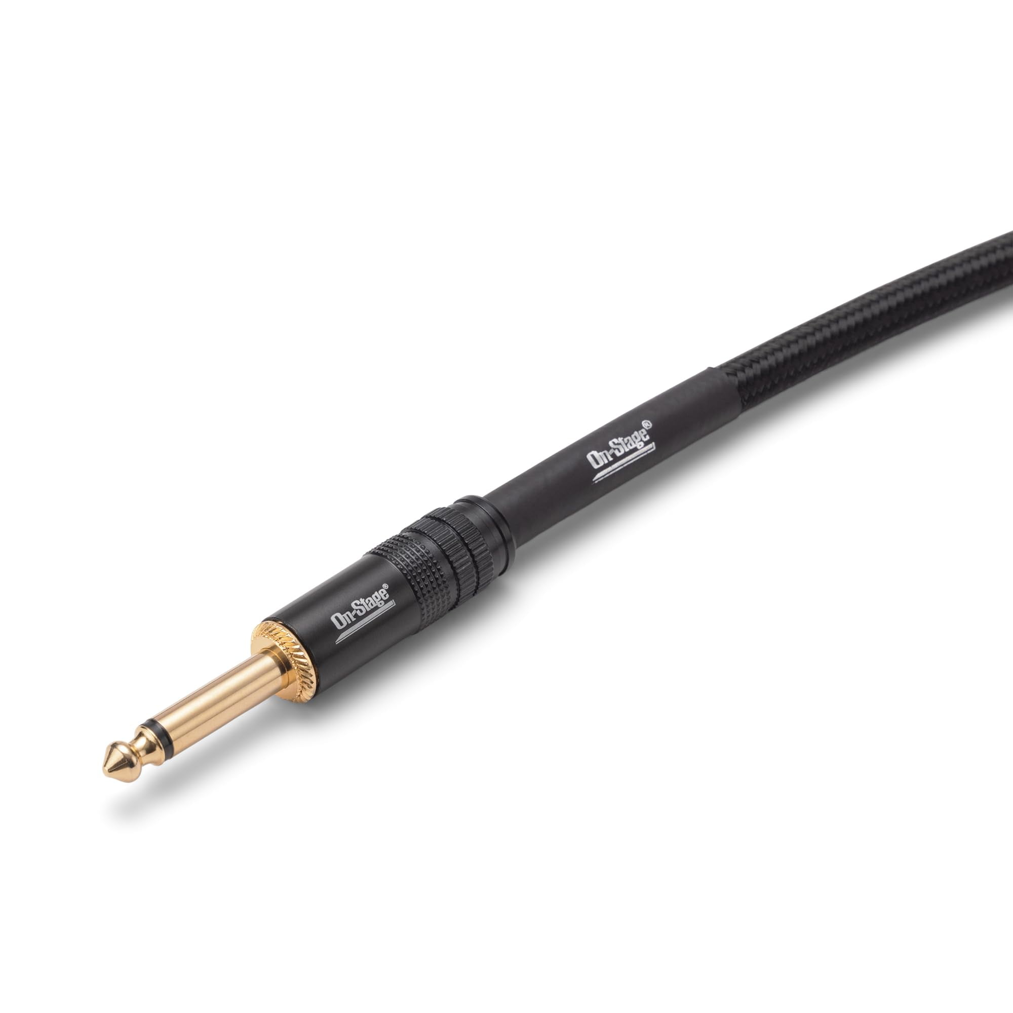 On-Stage Production-Grade ICS-25 Braided Instrument Cable (Gold Plated Straight Connectors, Double Braided Jacket, Semiconductor Shielding)