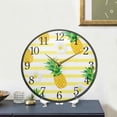 thumbnail image 5 of GZHJMY Pineapple with Flowers Pattern Wall Clock Silent Non Ticking 9.5 Inch Round Easy to Read for Home Office School Clock, 5 of 7