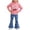 Pink, variant on SGFCWSX Girls 2-Piece Outfit, Graphic Hoodie and Heart Flared Denim Jeans, Trendy Casual Daily Clothing Set for Kids Pink Size 5-6 Years