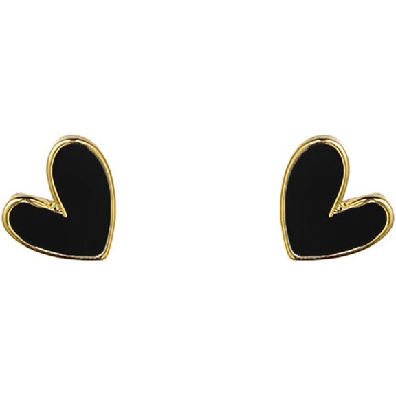 18G Dainty Enamel Heart Stud Earrings for Women 925 Sterling Silver Post Pin Hypoallergenic Small Cute Love Cartilage Studs Piercing Jewelry