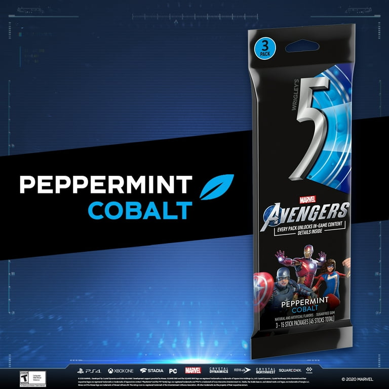 5 Gum Peppermint Cobalt Sugar Free Chewing Gum, 3 pk / 15 ct
