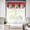 thumbnail image 2 of Red Christmas Kitchen Valances for Windows 60x18 Inch Kitchen Curtains Valances Rod Pocket Snowman Xmas Tree Ball Gifts Winter Wooden Bathroom Window Valances for Window Treatment Decor, 2 of 6