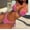 Hot Pink, variant on HUPOM Women'S One-Piece Swimsuits Mid Waist Sheath Bikinis Bikini Holiday Bandeau Swimwear Clearance Hot Pink size 8