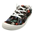 thumbnail image 6 of Women Halloween Christmas Canvas Sneakers Casual Lace up Flats Loafers Comfortable Walking Slip on Shoes, 6 of 7
