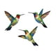 thumbnail image 3 of 3 piezas de decoración de pared de metal con diseño de pájaros, colibrí de metal, para colgar en exteriores., 3 of 9