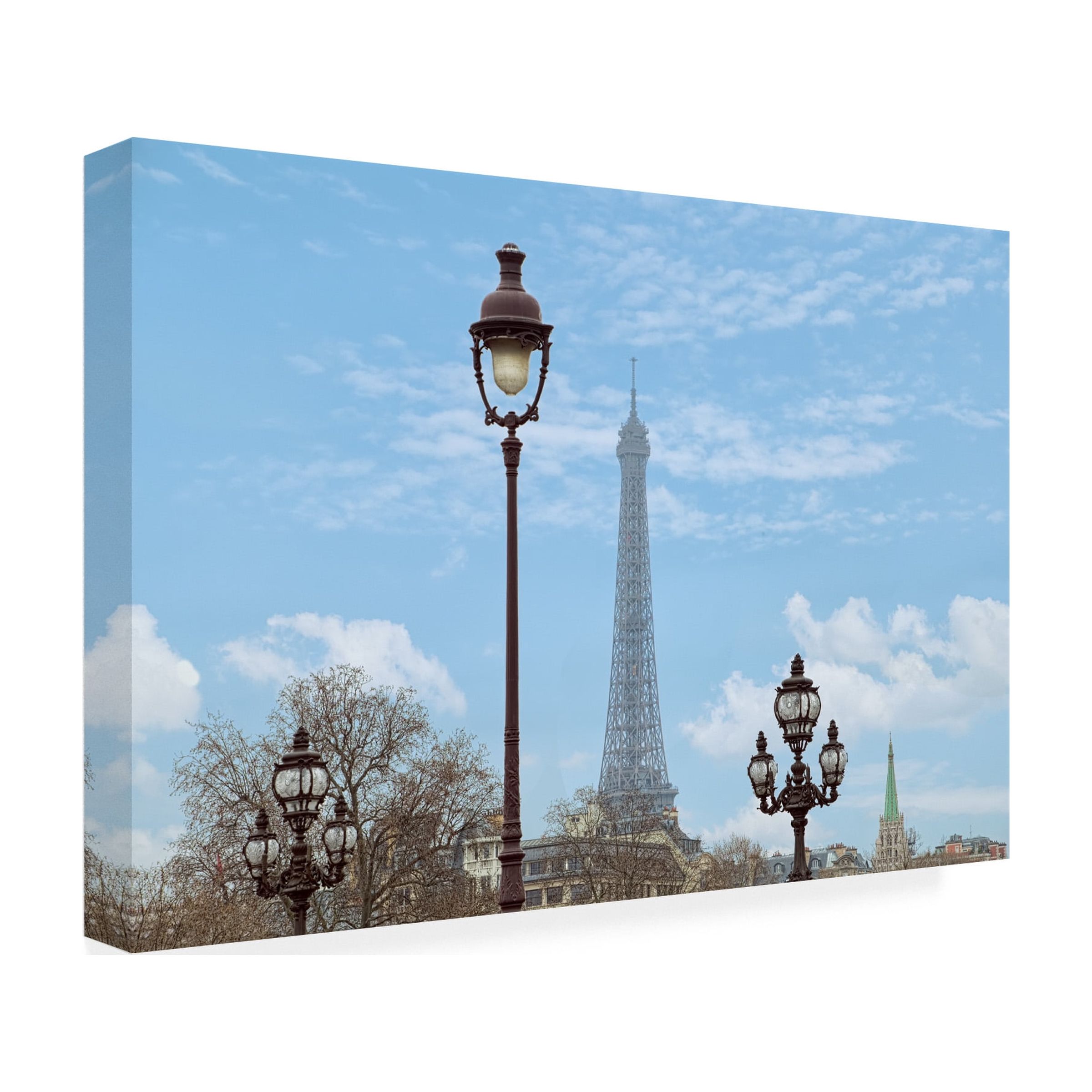 Trademark Fine Art 'Street Lamps And Eiffel Tower' Canvas Art by Cora Niele
