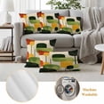 thumbnail image 6 of Green Abstract Outdoor Waterproof Pillow Covers, Geometric Simple Lines Vintage Art Decorative Square Throw Pillowcase Sofa Cushion Sham for Patio/Couch/Chair, 16"x16" 2 Pack, 6 of 8