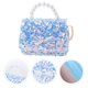 thumbnail image 4 of Bolso bandolera con lentejuelas brillantes y lazo para mujer, bolso de mano con cadena y perlas (azul lago), 4 of 7