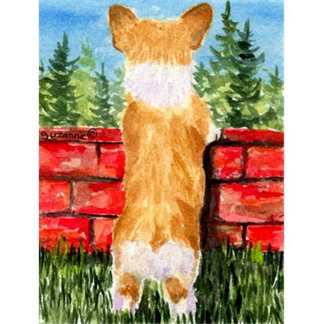 Toile Drapeau Corgi de 28 x 40 Po&44; Taille de la Maison