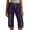 Navy, variant on Womens Capri Pants Effortless Solid on Wide Leg 7/8 Pants for Relaxed Fit Casual Trousers with Tie Waist Comfortable Everyday Wear Cropped Pants for Women Navy,L