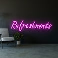 thumbnail image 2 of Handmadetneonsign Refreshments Neon Signs, Refreshments LED Lights, Refreshments Sign Decoration, 2 of 5