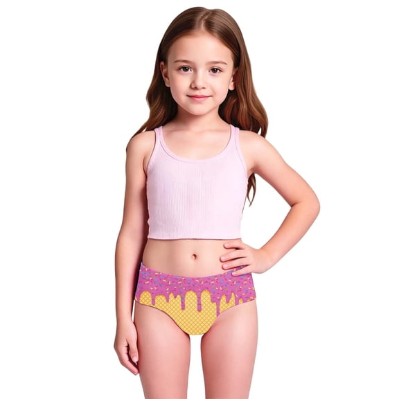 Girls Swimsuit 2 Piece Sporty Adjustable Straps Modest Bikini Bathing Suit with Shorts Color Block Swimwear Ice Print Swimsuit Kids Bikini Two Piece Bathing Summer Beach Pool Outfit