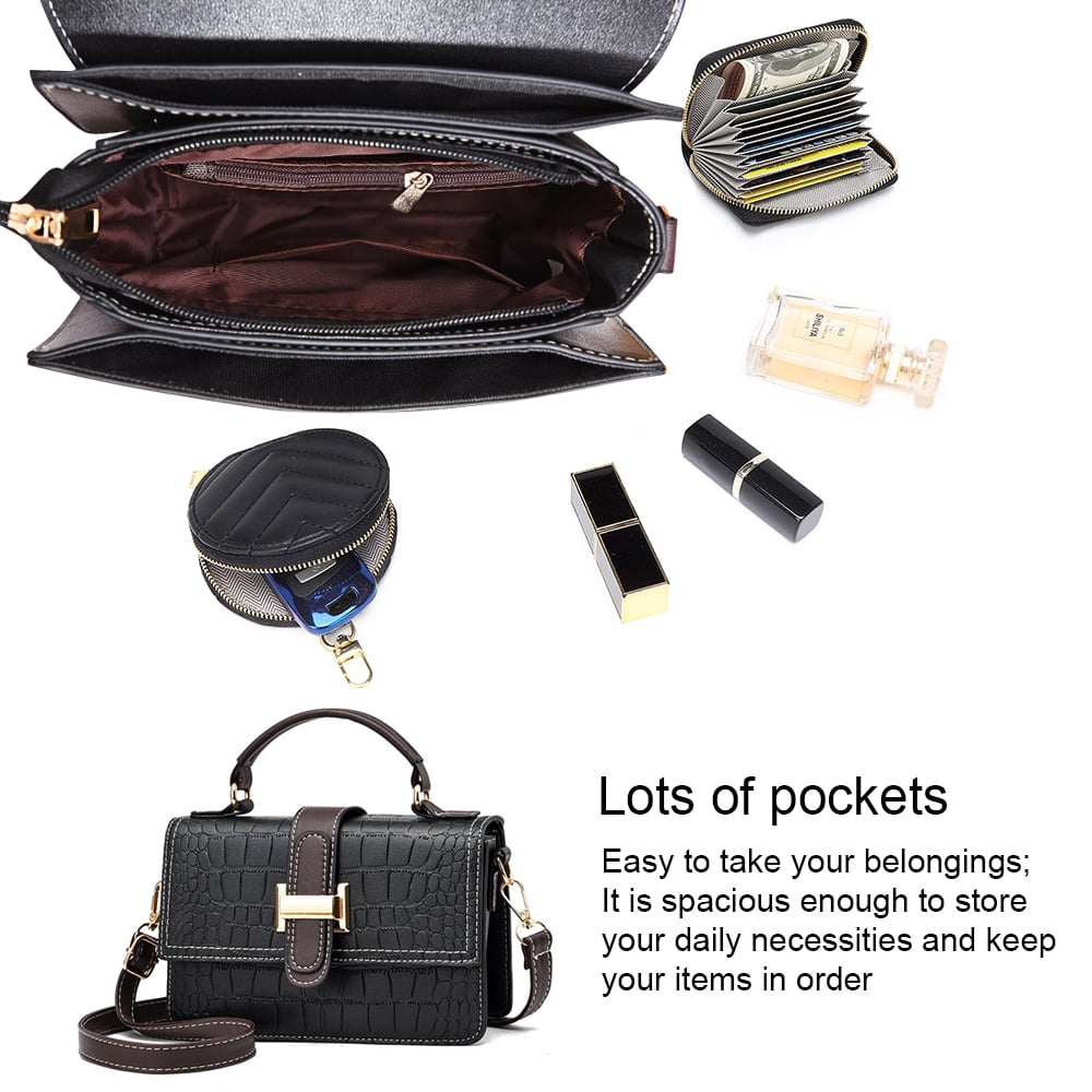 Women's Trendy Mini Designer Crossbody Bags, Top Handle Clutch Handbag,  Shoulder Purse，black,black，G140973 