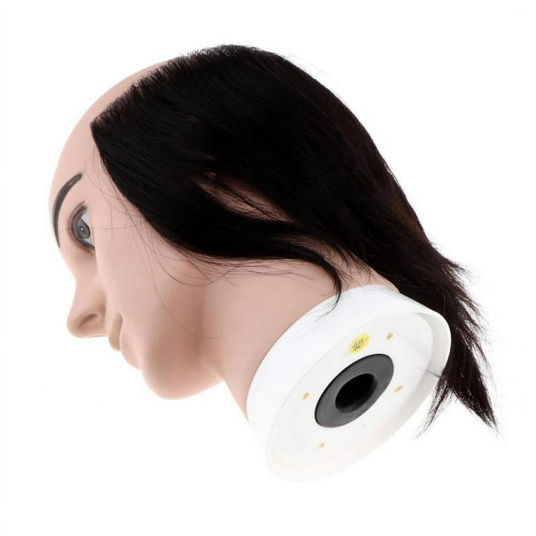 100% Soft Free Human Hair Male Mannequin Head, Reusable Cosmetology  Mannequin Hairdressing Training Weaving Head (Black)