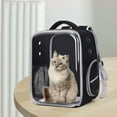 thumbnail image 3 of Bolsa transportadora de gatos Sunnimix portátil con rejillas de ventilación transparente Negro, 3 of 7
