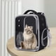 thumbnail image 3 of Bolso transportín para gatos con doble correa para el hombro, de tela Oxford, ideal para pasear. D-negro, 3 of 8