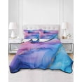 thumbnail image 3 of Blue Purple Ombre Full Size Down Alternative Comforter, Lightweight Comforter Quilt Bedding Set with Pillow Shams Marble Modern Ink Painted Abstract All Seasons Bed Comforter Duvet Insert 78"x90", 3 of 7