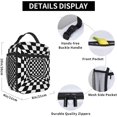 thumbnail image 6 of Lunch Bag Trippy Checkerboard Insulated Lunch Box Reusable Leakproof Cooler Tote For Women Men Adult With Bottle Holde For Work Office Travel Picnic, 6 of 6
