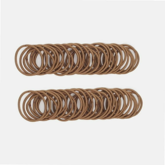 100 Pcs Baby Girls Hair Ties No Crease Hair Bands Elastic Ponytail Holders Thin Hair (2 mm x 2.5 cm,Light Brown)