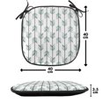 thumbnail image 4 of Arrow Chair Seating Cushion Set of 2, Pastel Color Arrow Pattern Old Tribal in Graphic Art Illustration, Seat Pads for Office with Anti-slip Backing, 16"x16", Black White Green, by Ambesonne, 4 of 7