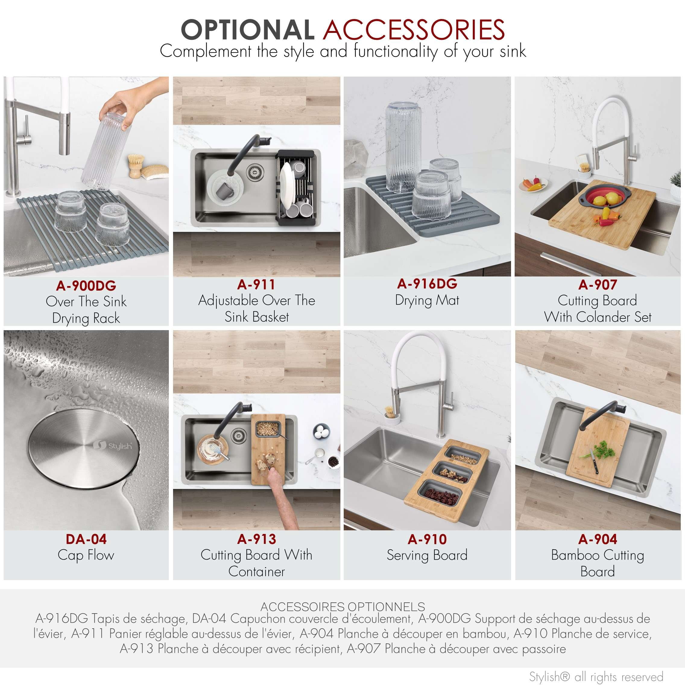 Stylish Dual Mount 27" Stainless Steel Single Bowl Kitchen Sink with Strainer S-406T