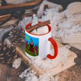 thumbnail image 5 of 3dRose, Mia - Decorative SmudgeArt Art Design - Cat In Rainbow Socks , 11oz Two-Tone Red Mug, 5 of 7