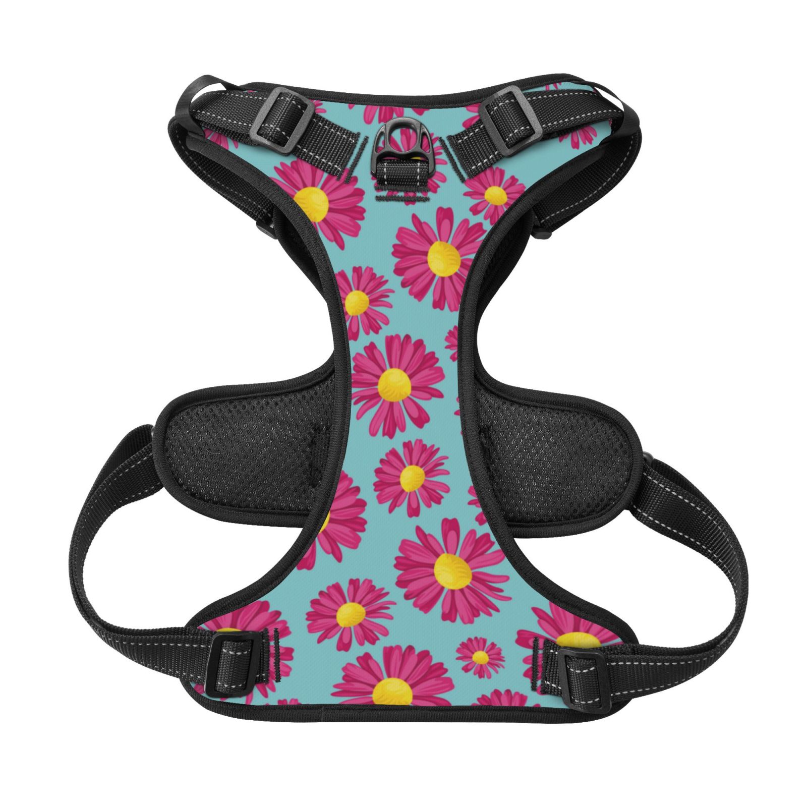 Kdxio Daisies Flowers Print No Pull Dog Harness Adjustable Reflective Oxford Easy Control Medium Large Dog Harness for Training and Everyday-Small