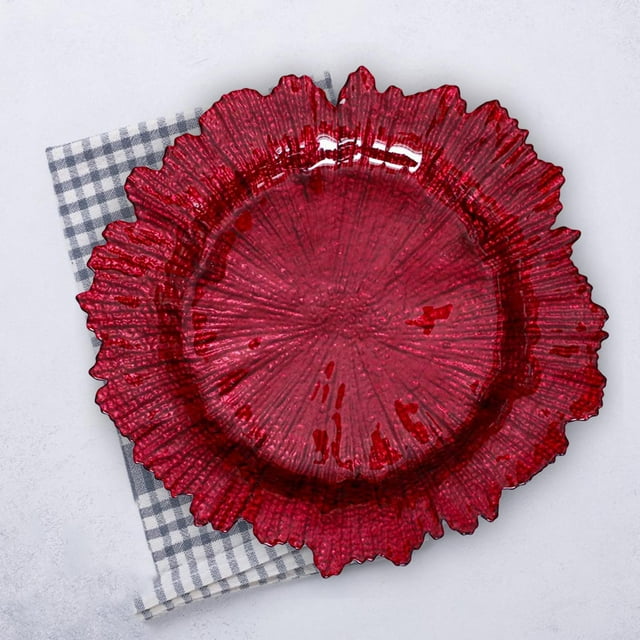 Plato de cena BLESIY bandeja para servir 13 pulgadas rojo
