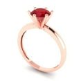 thumbnail image 2 of 1 ct Round Cut Simulated Ruby Solitaire 14K Rose Gold Womens Engagement Ring, 2 of 5