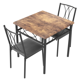 thumbnail image 1 of Garvee Conjunto de Comedor de 3 Piezas para 2 Personas, Mesa de Cocina con Estructura Metálica y 2 Sillas Tapizadas, Diseño que ahorra espacio, para Espacios Pequeños, Apartamento, Estilo retro, 1 of 7