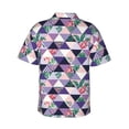 thumbnail image 3 of Fotbe Plaid Flamingo Hawaiian Shirt for Men Unisex Summer Beach Casual Short Sleeve Cotton Linen Button Down Shirts-Medium, 3 of 9