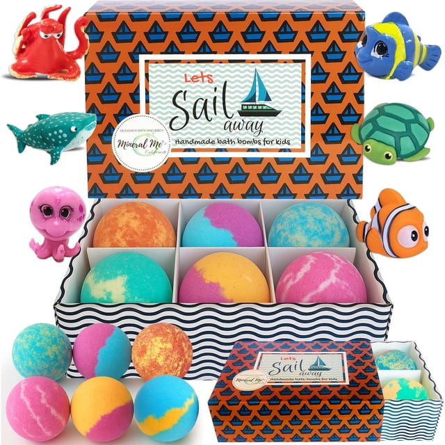 Bombas de baño Mineral Me California Kids con juguetes sorpresa x6
