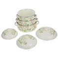 thumbnail image 4 of OFFIGAM 3Pcs Beige Enamel Stockpot Set Floral Design with Double Handles Ideal for Stove and Induction, 4 of 8