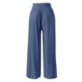 thumbnail image 5 of Palazzo Pants for Women 2026 Trendy Elastic High Waist Wide Leg Flowy Casual Loose Dressy Pants Vintage Trousers, 5 of 9
