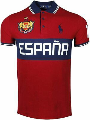 New Polo Ralph Lauren Men's Custom Slim Fit Spain Espana Polo Shirt ...
