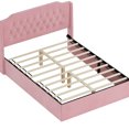 thumbnail image 4 of Elegant Queen Size Bed With Upholstery, Crystal Button Accents, Wingback Headboard, And Functional Under Storage, Pinkish Colorway Pink, 4 of 6