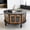 Black & Brown, variant on 31.5" Round Storage Coffee Table with Three Doors, Modern Wood Veneer Accent Table, Multi-use for Living Room, Apartment and Office, Small Space Friendly