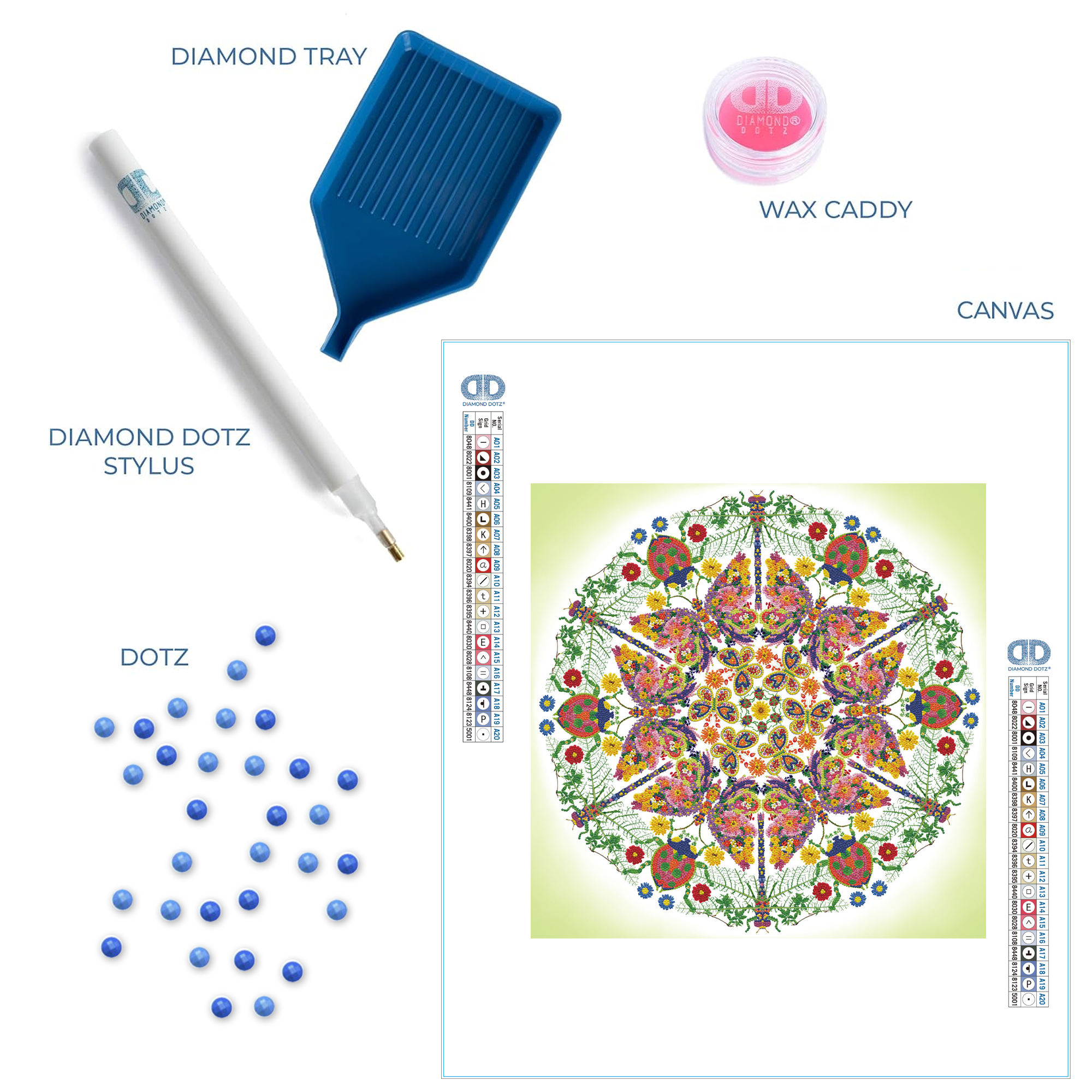 Diamond Dotz Kaleidoscope Garden Floral Diamond Painting Kits for Adults - Diamond Art Kits a Relaxing Creative Craft Kit with Dotz Gems 24.4"x24.4"