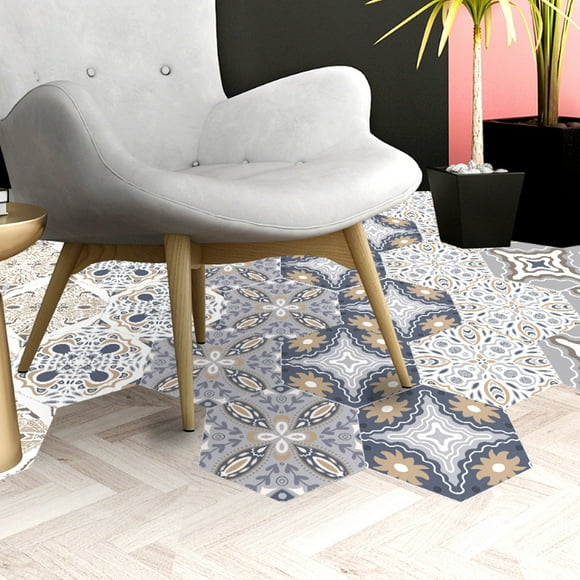 Tile Stickers,Hexagonal Pattern Tile Sticker Floor Stickers Self Adhesive Tile Stickers True Excellence