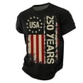 thumbnail image 3 of Havenx Men's We the People 250 Years 1776-2026 Shirt Waffle-Knit American Flag Design Shirts Crewneck Short Sleeve T-Shirts Cross Patriotic 250 Years Of Freedom Tops,Black 3XL, 3 of 4