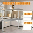 thumbnail image 3 of EastVita Stainless Steel Overshelf Shelves for Work & Prep Table 12"x 48",2 Tier Double Deck Overshelf with Adjustable Shelf, Commercial Countertop Shelf, 3 of 7