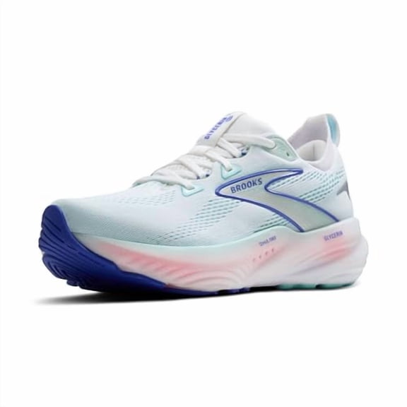 Brooks Women’s Glycerin 22 Neutral Running Shoe - White/Limpet Shell/Amparo Blue - 6 Medium